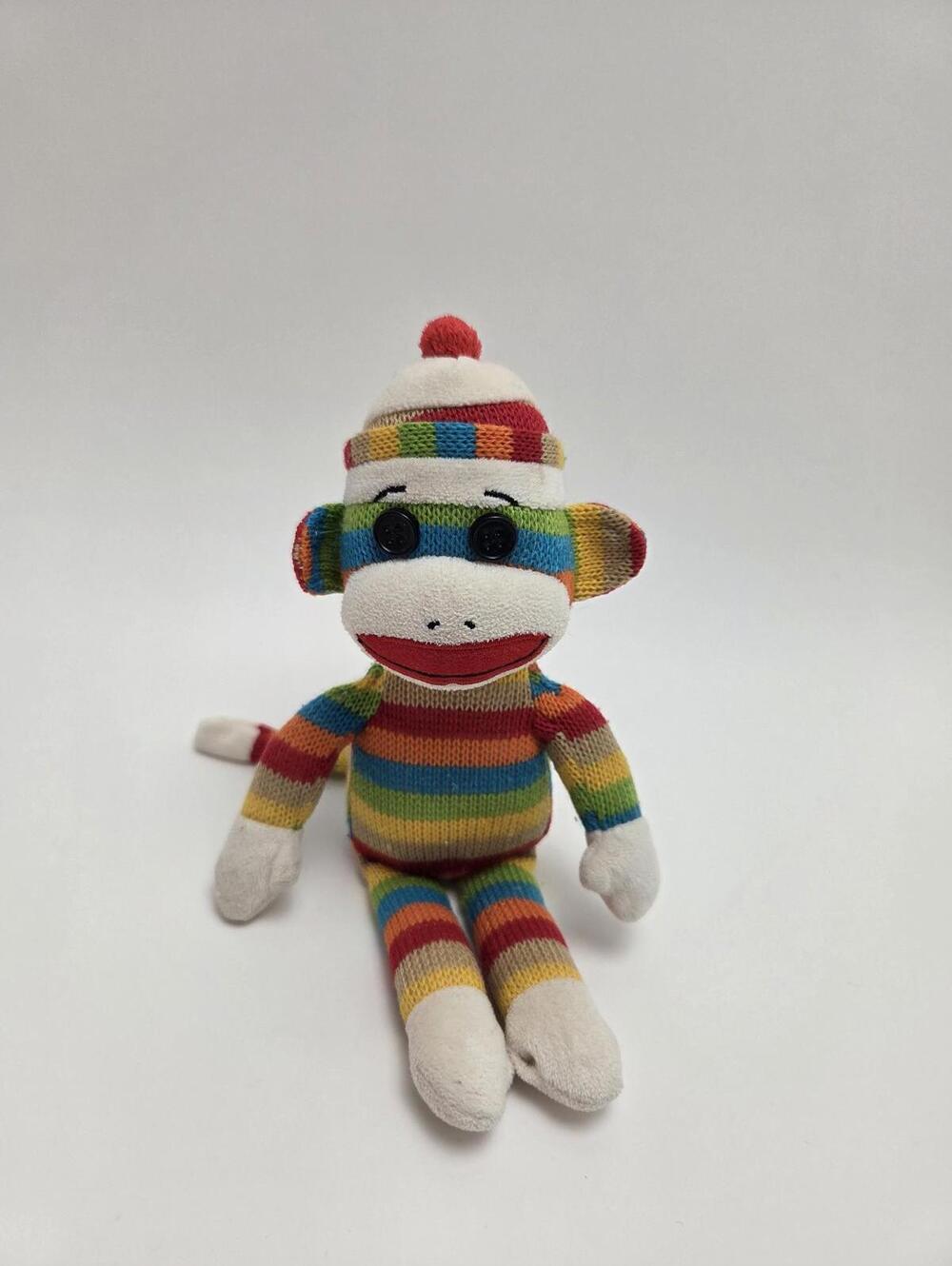 TY Beanie Baby “Socks” the Striped Sock Monkey No Hang Tag (8.5 inch)